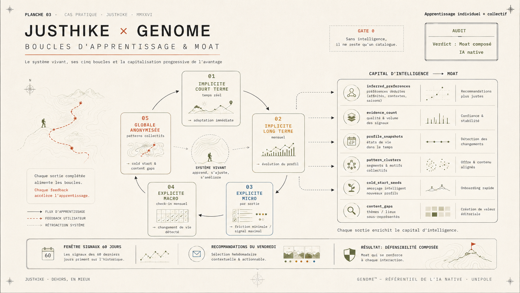 JUSTHIKE × GENOME — حلقات التعلم والميزة الدفاعية